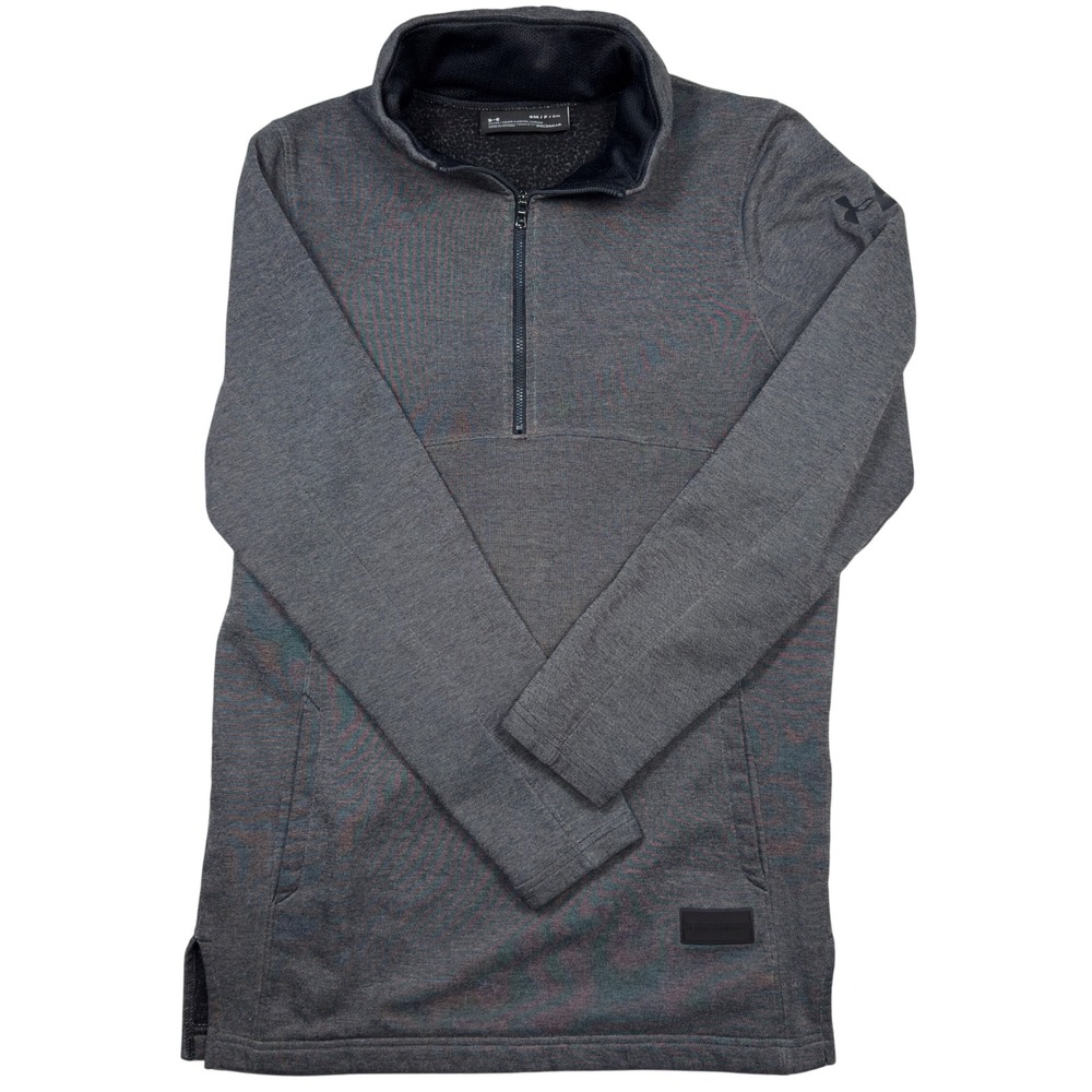 Under Armour Quarter Zip‎ Pullover Size Small ColdGear Fitted Gray 1311210